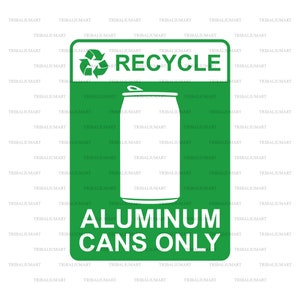 Recycling-Zeichen - Aluminium-Dosen nur. Dateien für Cricut ausschneiden. ClipArt Silhouetten (eps, svg, pdf, png, dxf, jpg).