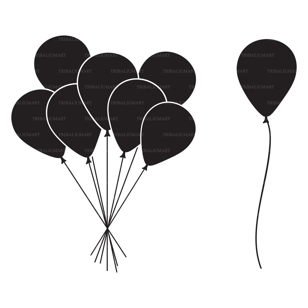 Balloons. Cut Files for Cricut. Clip Art Silhouettes eps, Svg, Pdf, Png