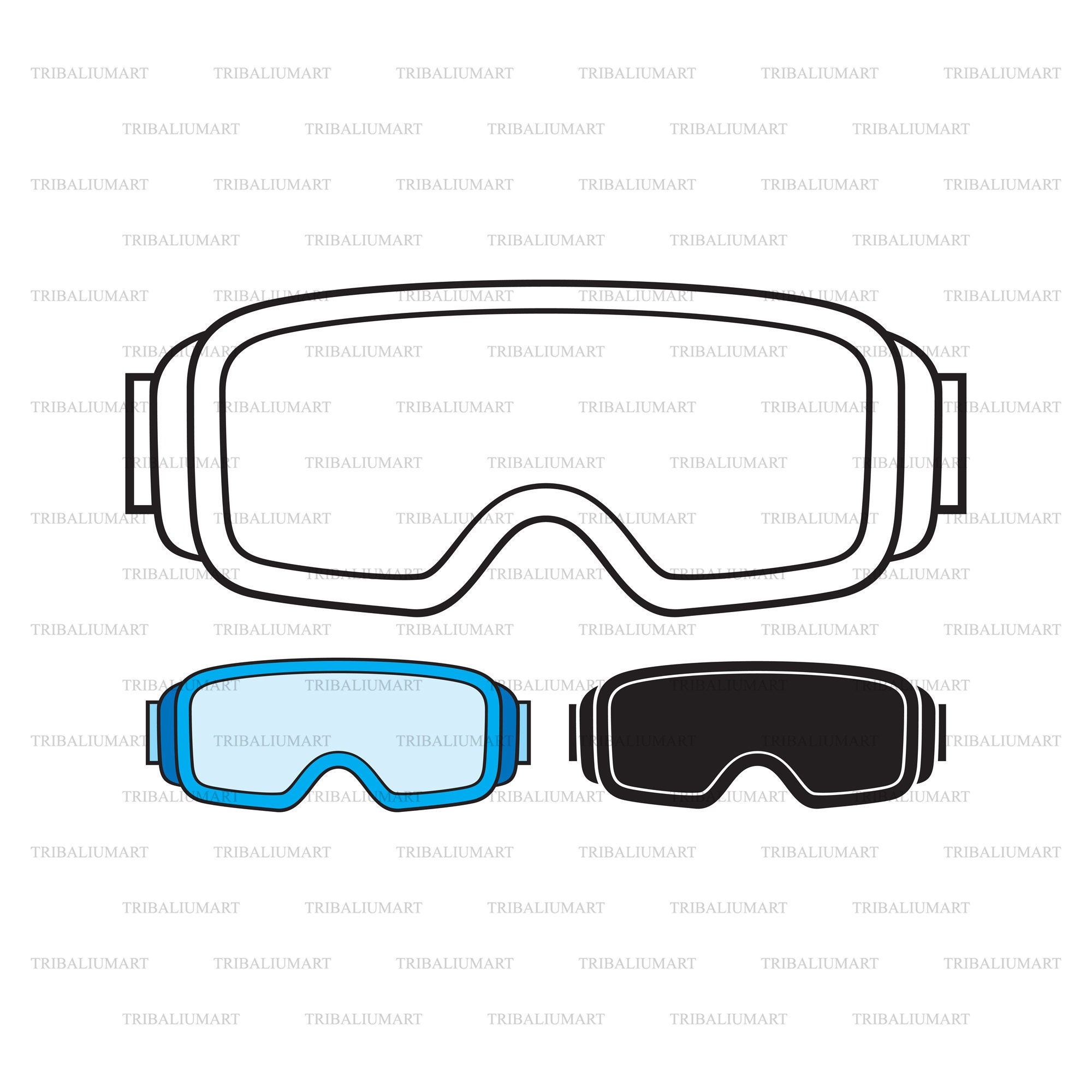 Ski Goggles (winter Sport Glasses). Cut Files for Cricut