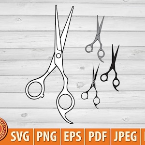 Tijeras de peluquería. Peluquería. Cortar archivo para Cricut. Silueta Clip Art (eps, svg, pdf, png, dxf, jpeg).