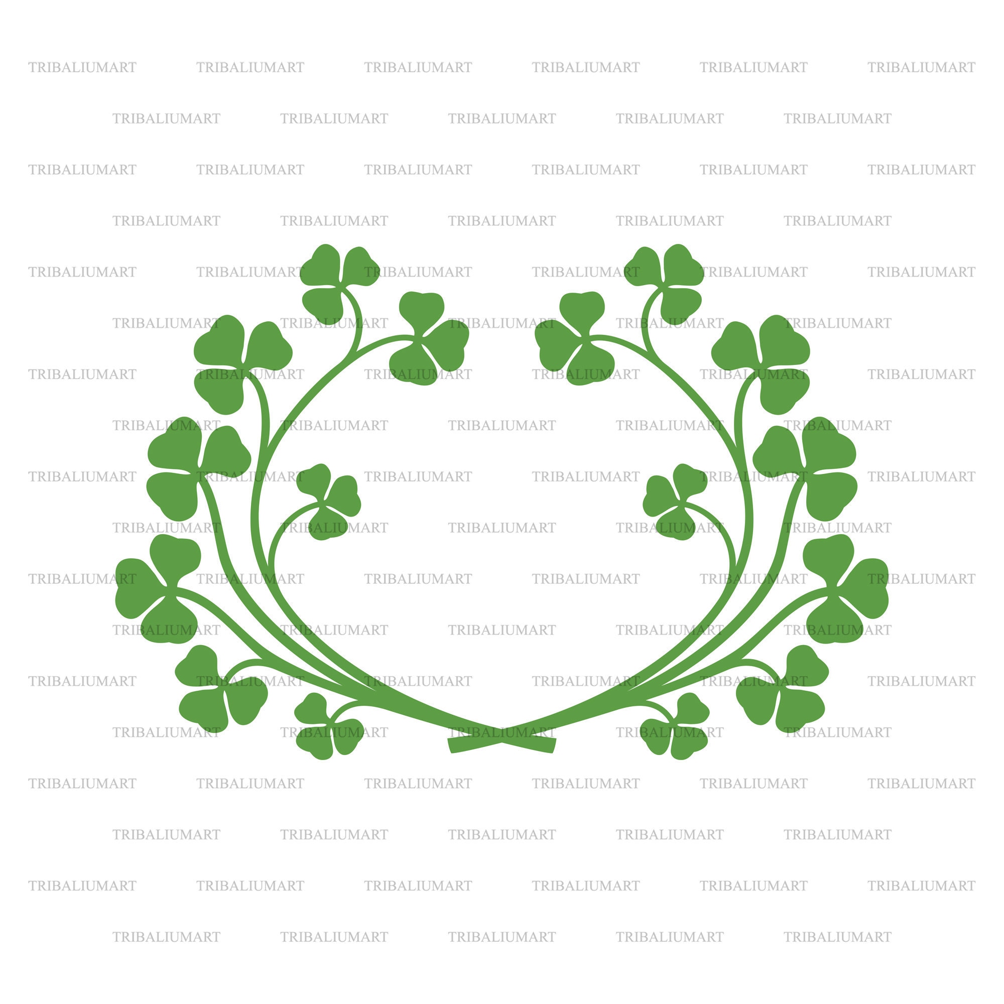 The Wreath of Clover With Three Leaves - Shamrock. Cut Files