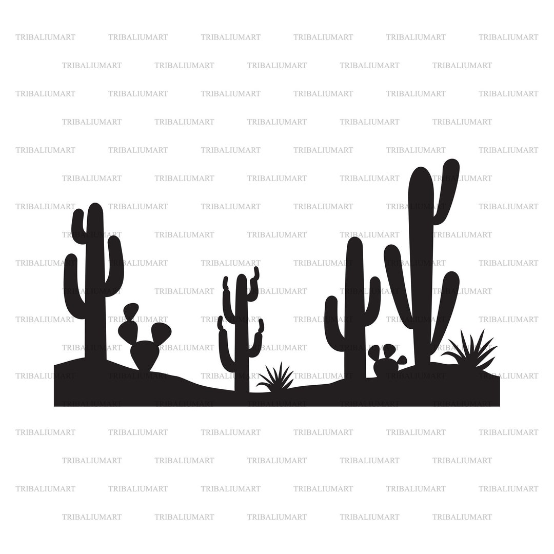 Lizard Cactus Desert Cut Out Black PNG & SVG Design For T-Shirts