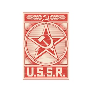 Affiche de l’URSS (conception de l’Union soviétique, symbole du communisme). EPS, SVG, PDF, png, DXF, JPEG.