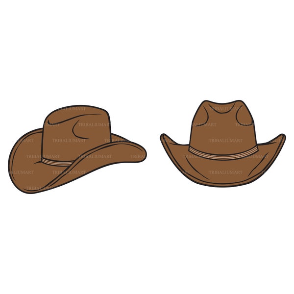 Cowboy hat. Cut files for Cricut (eps, svg, pdf, png, dxf, jpeg). NOTICE: this product is art picture, not teaching material how to make hat