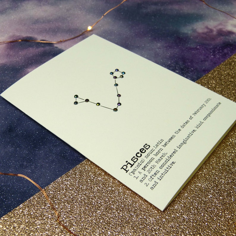 Personalisable Pisces Horoscope Birthday Card