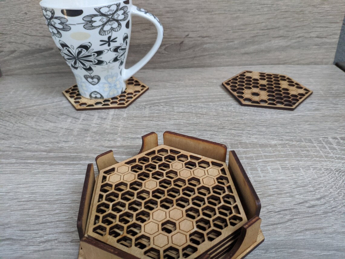 Coasters Setmodern Bee Decor With 2 Different Etsy