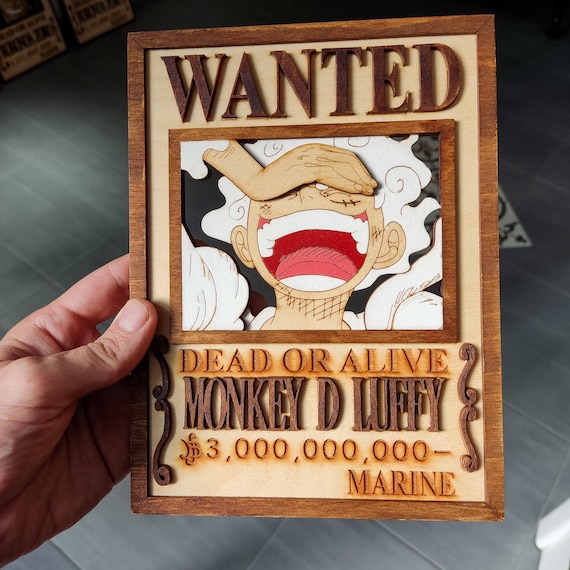 Wooden Wanted Poster Luffy Gear 5 - Etsy