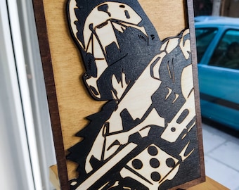 Handgemacht, 3D Halo The Master Chief, Holz, Wand Schlafzimmer Dekor Geschenk, Dateien AI, DXF, SVG