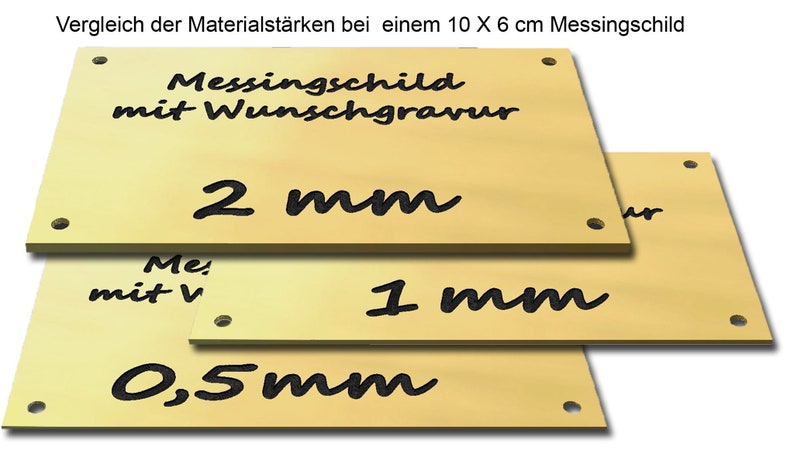Messingschild , Metallschild personalisiert mit Wunschtext echte Tiefgravur wetterfest Bild 3