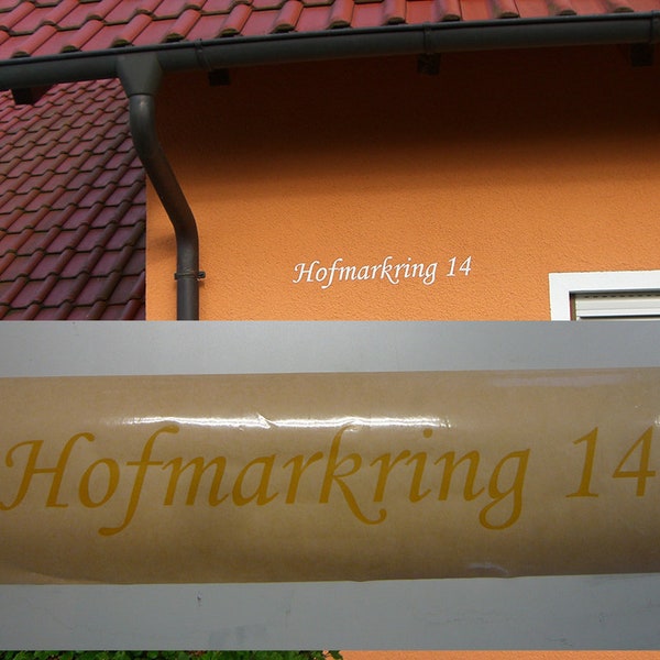 Schablone Straßenname Hausnummer- Malerschablone - Fassadenschablone - Klebeschablone