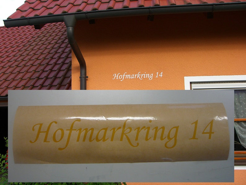 Schablone Straßenname Hausnummer Malerschablone Fassadenschablone Klebeschablone Bild 1