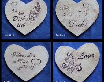 Heart made of stone with engraving (Jura marble), stone heart personalized as desired.