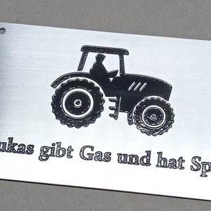 Metallschild aus Aluminium personalisiert mit Wunschtext echte Tiefgravur, wetterfest. Bild 7