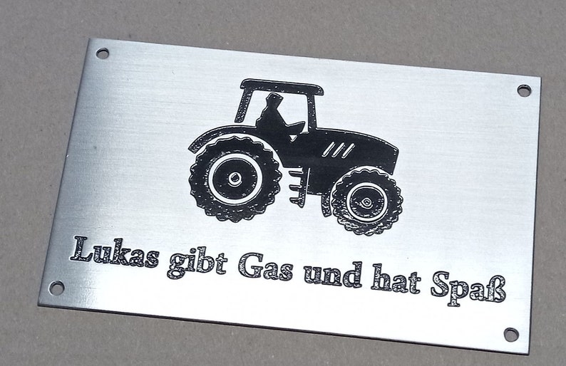 Metallschild aus Aluminium personalisiert mit Wunschtext echte Tiefgravur, wetterfest. Bild 7
