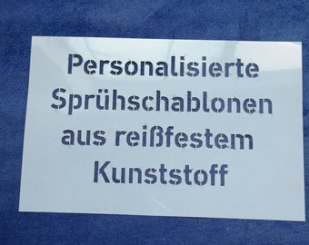 Lackierschablone - Sprühschablone - Malerschablone - wiederverwendbar aus Kunststoff personalisiert