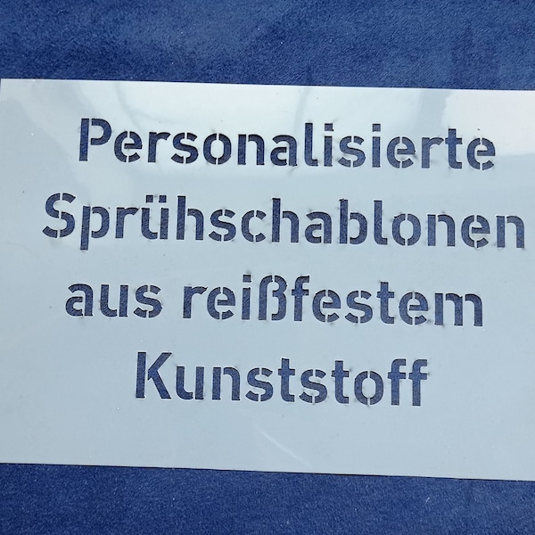 Lackierschablone - Sprühschablone - Malerschablone - wiederverwendbar aus Kunststoff personalisiert