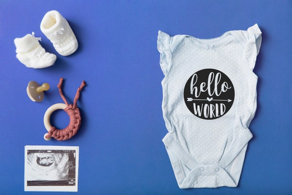 Download Hello World Svg Cut File Baby Onesie Svg New Baby Svg Newborn Etsy