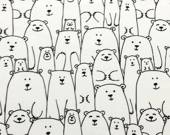 Tela con estampado de oso polar, tela de oso blanco cortada a medida para carpa infantil, cortina de tapicería, diseño infantil, decoración del hogar