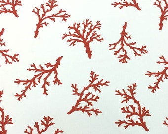 Red Coral by the yard upholstery fabric, for chair curtain pillow, table cloth, by theyard furniture fabric