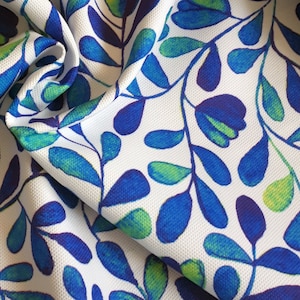 Blue leaf upholstery fabric, turquoise blue curtain craft fabric, lamp shades fabrics,chair fabric