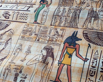 Egypt papyrus print fabric -  ancient classic Egypt traditional pattern fabric - egyptian pharaoh, egypt upholstery