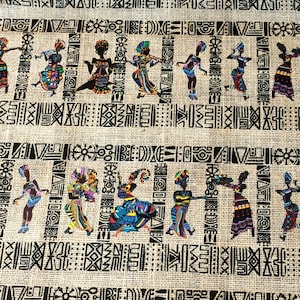 African lady fabric, africa woman fabric for home textile, diy project fabric,  bag fabric, burlap pattern upholstery fabric