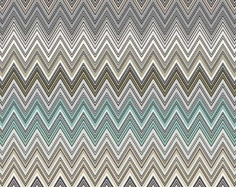 Chevron pattern fabric, pastel color chevron zig zag upholstery fabric, green beige purple brown fabric, retro vintage home decor bag fabric