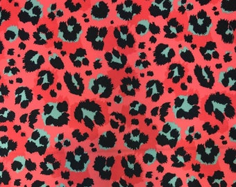 Cheetah fabric by the yard, pink leopard upholstery, curtain, furnishings bag fabric, pillow fabric, home decor fabric