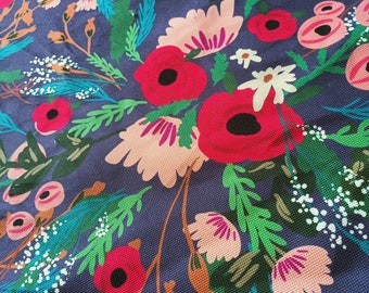 Floral vintage fabric, hobby fabric, floral diy craft fabric, upholstery fabric, chair fabric, bench fabric