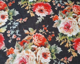 Vintage Herbst Muster Polster Stoff mit Aquarell rosa Rose, weiße Rose Farbe für Wohnkultur, Garten Dekor, für Kissen, rosa Polsterung
