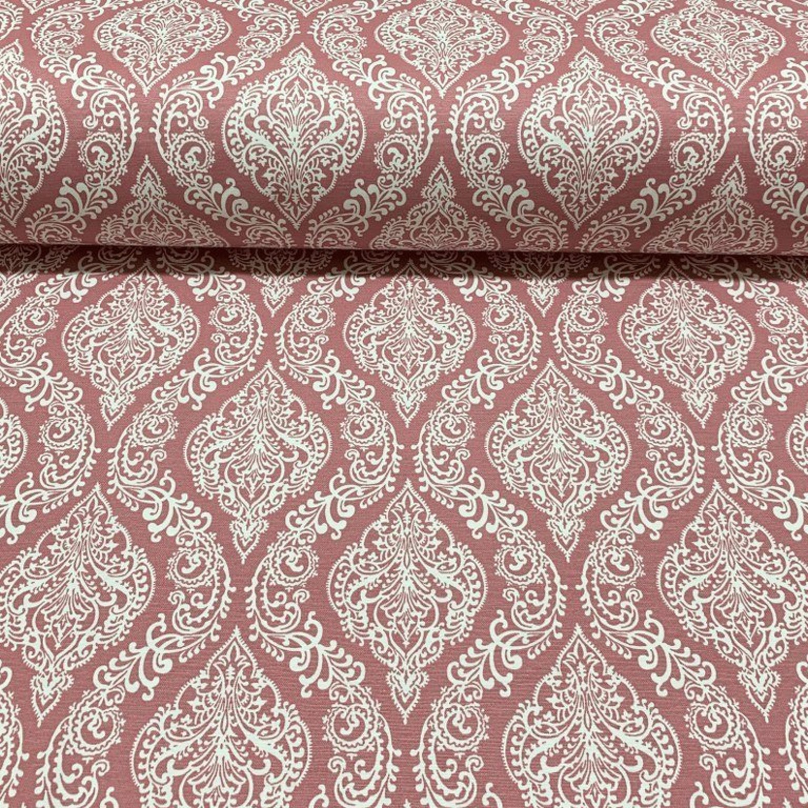 Blush Pink Damask Fabric Canvas Upholstery by the Yard Chair Etsy