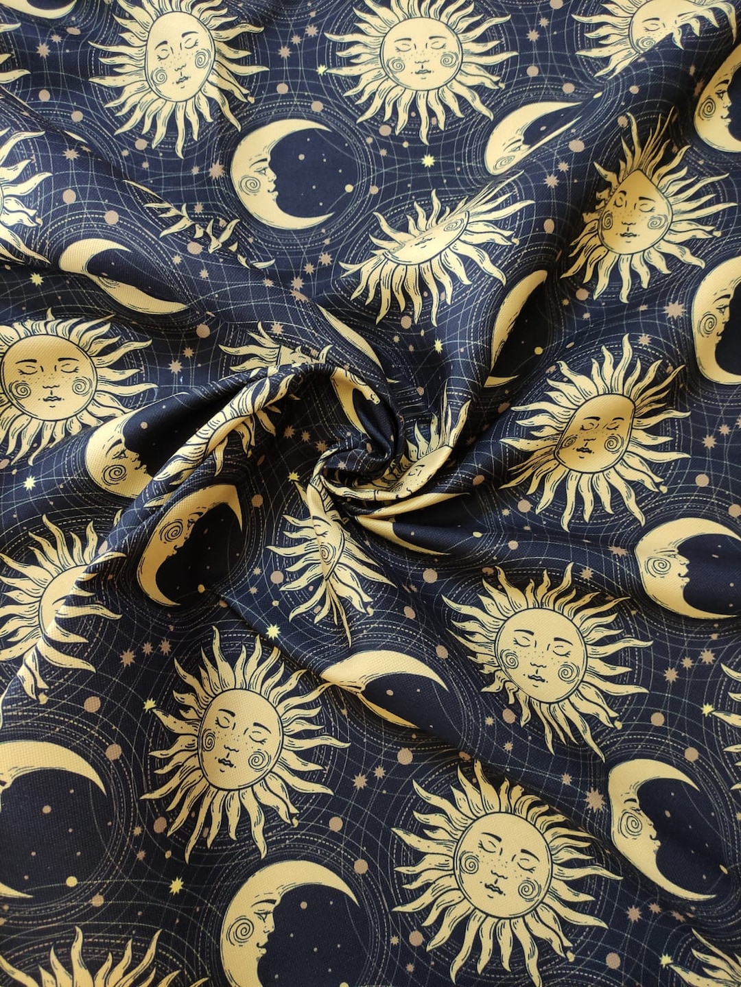 Celestial Suns Moons Fabric, by the Yard Upholstery Fabric, Zodiac