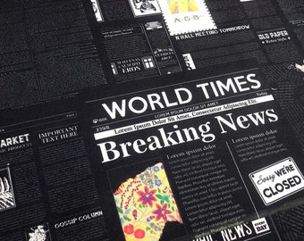 Newspaper printed fabric, home textile fabric, craft fabric, upholstery, chair, curtain fabric, by the yard fabrics