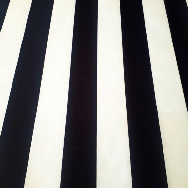 Striped White and black fabric for upholstery curtain, chair, pillow, pouf line width=3,14 inc