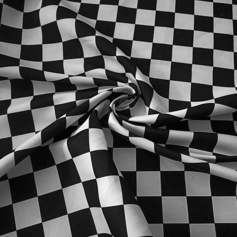 Checkered print fabric car racing flag pattern fabric racing Etsy