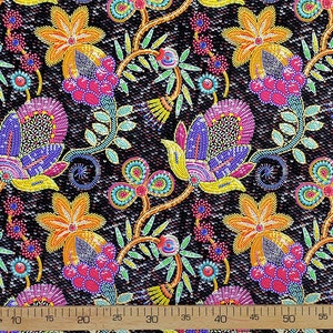 Ethno Blumen Boho Perlen bestickter Druck Stoff Boho für Tasche, Vorhang, Polster, diy-Projekt, Vorhang, Stuhl, Sofa Wohnkultur