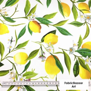 Lemon print fabric for home textile, curtain, upholstery, bench, shades, sofa fabric, by the yard kitchen decor fabric