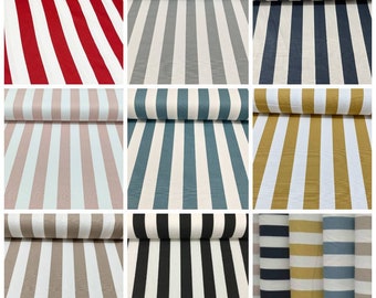 Striped Cotton Duck Canvas Fabric, Gray indoor, outdoor canvas fabric, by the yard upholstery,  striped width = 2 inc  water stain repellent