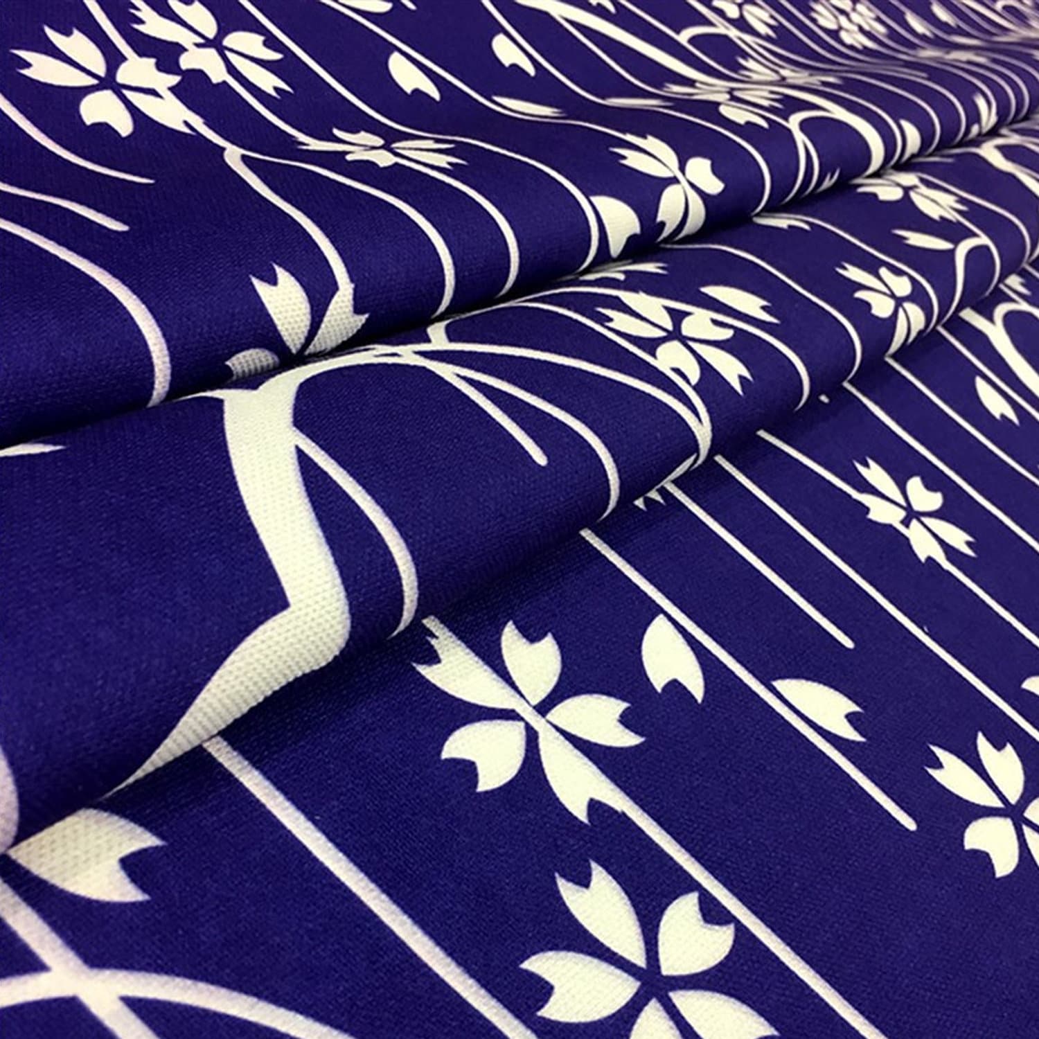 Navy blue floral upholstery fabric by the yard white flower Etsy