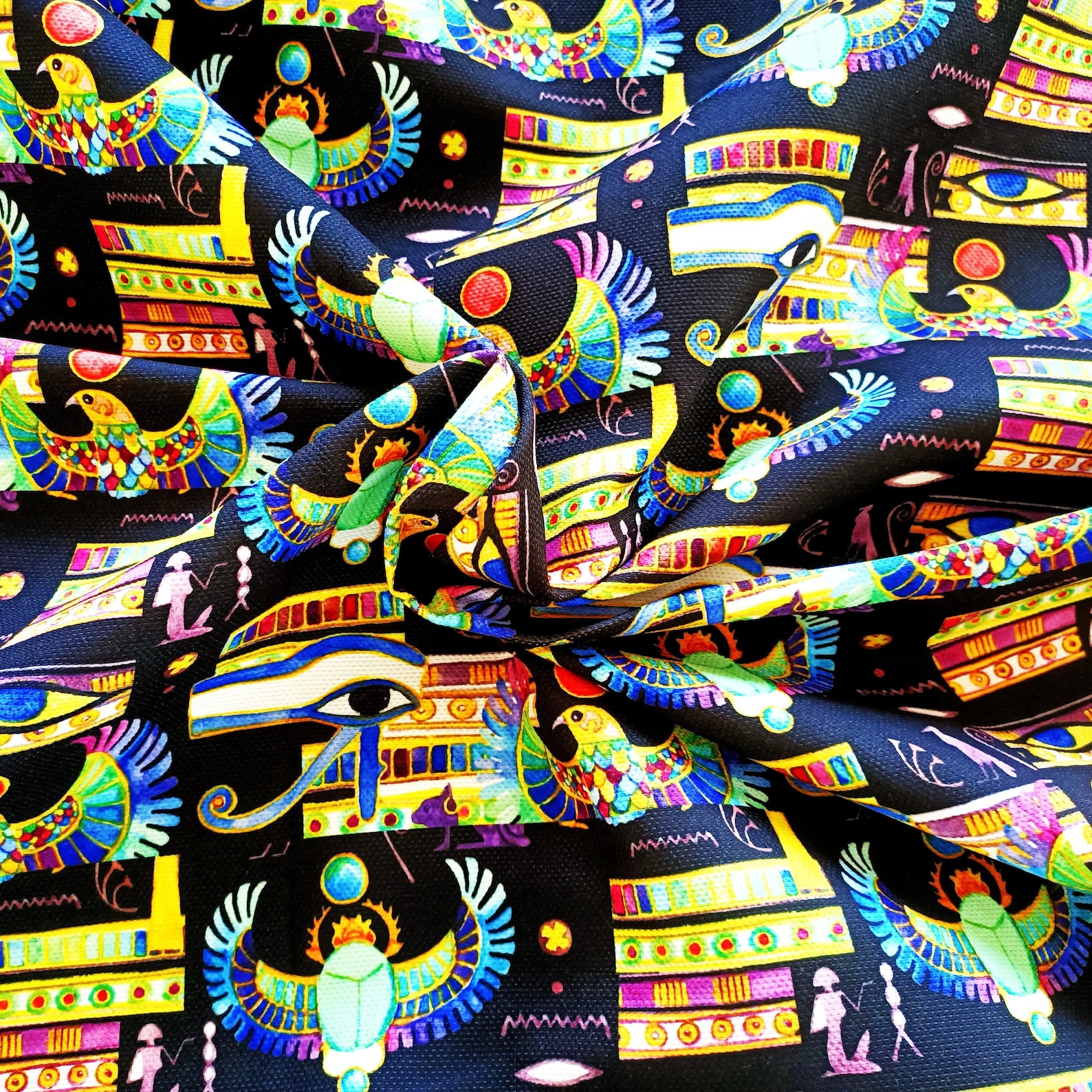 Egypt Fabric Eye of Horus Fabric Antique Egypt Fabric Etsy