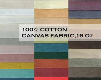 100% COTTON Canvas Fabric 56", 16 oz  by the yard MULTIPURPOSE, 30 colors Canvas fabric, solid canvas fabric