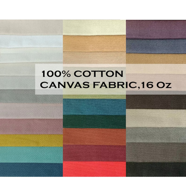 Puede incluir: Muestra de tejido de lona de algod&oacute;n 100% en 16 colores diferentes. El tejido pesa 16 oz.