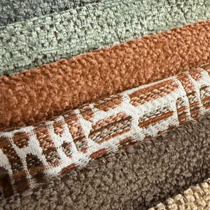 Textured  Terracotta Green Upholstery Fabric by the yard for Sofa Pillow Curtain Rust Chenille fabric-21 Colors