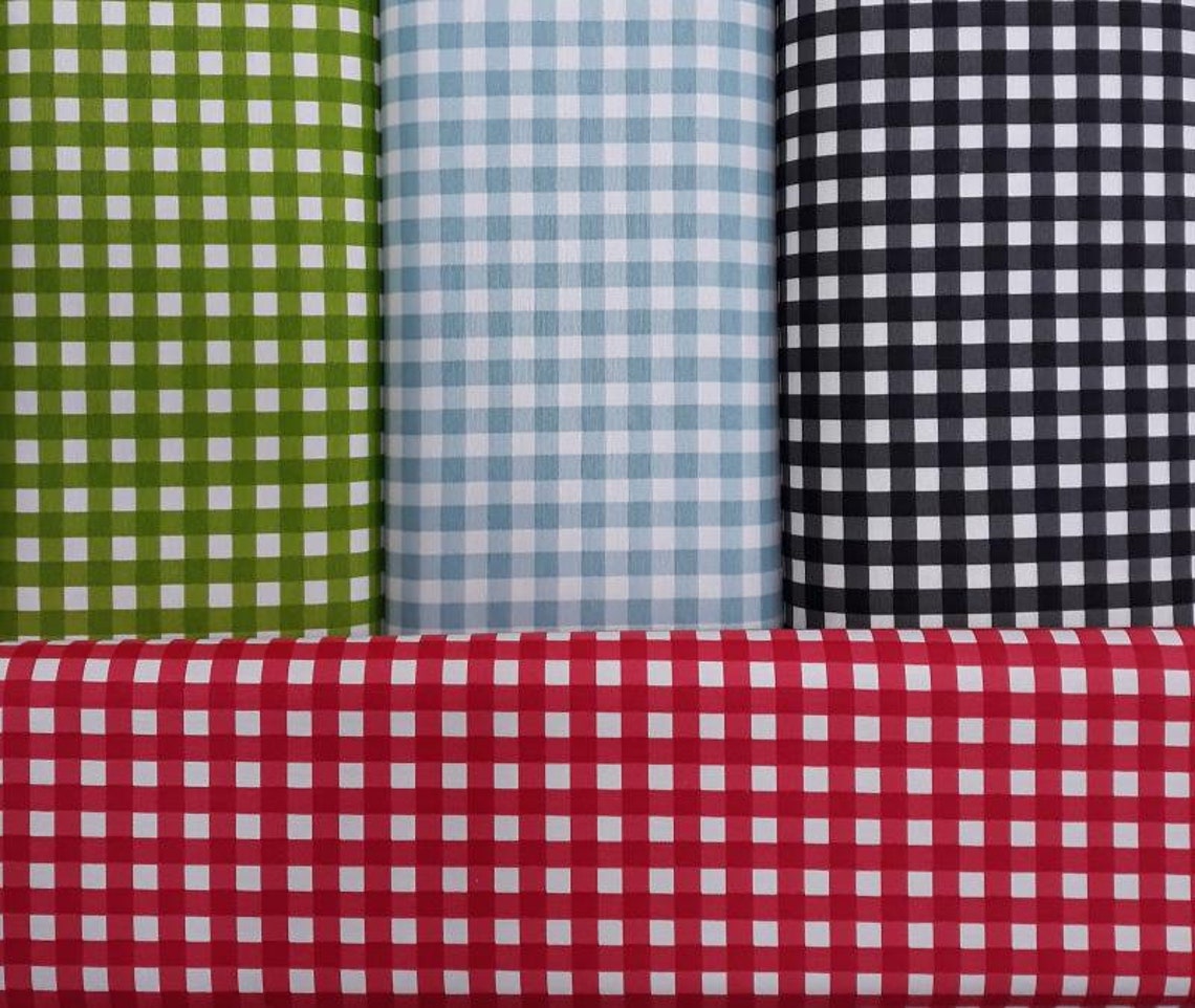 Gingham Canvas Cotton Fabric 1/4 by the yard checked Etsy