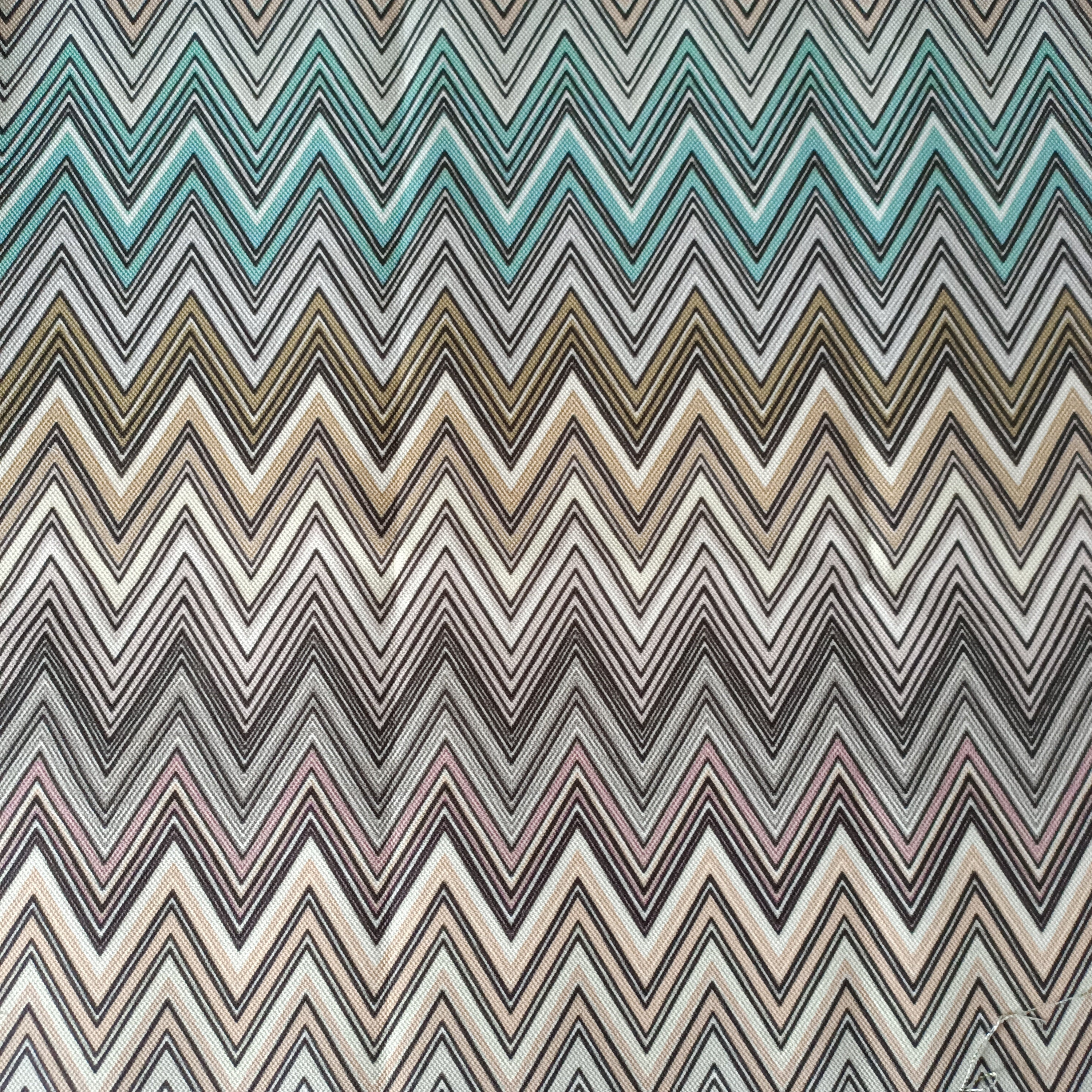 Zig Zag Pattern Fabric, Pastel Color Zig Zag Chevron Upholstery