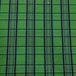 Green plaid fabric, upholstery fabric, table runner plaid fabric, tartan tablecloth, furniture fabric, DIY Fabric