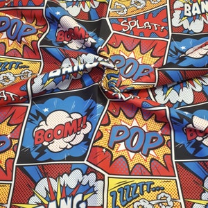 Pop Art, Comic Art Book Print Fabric, Upholstery Curtain Fabric, Funny ...