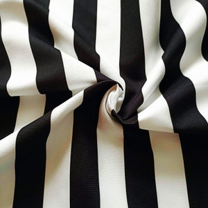 White black striped fabric, by the yard for upholstery, curtain, sofa, chair, pillow wide=1,96 inc  =  5 cm