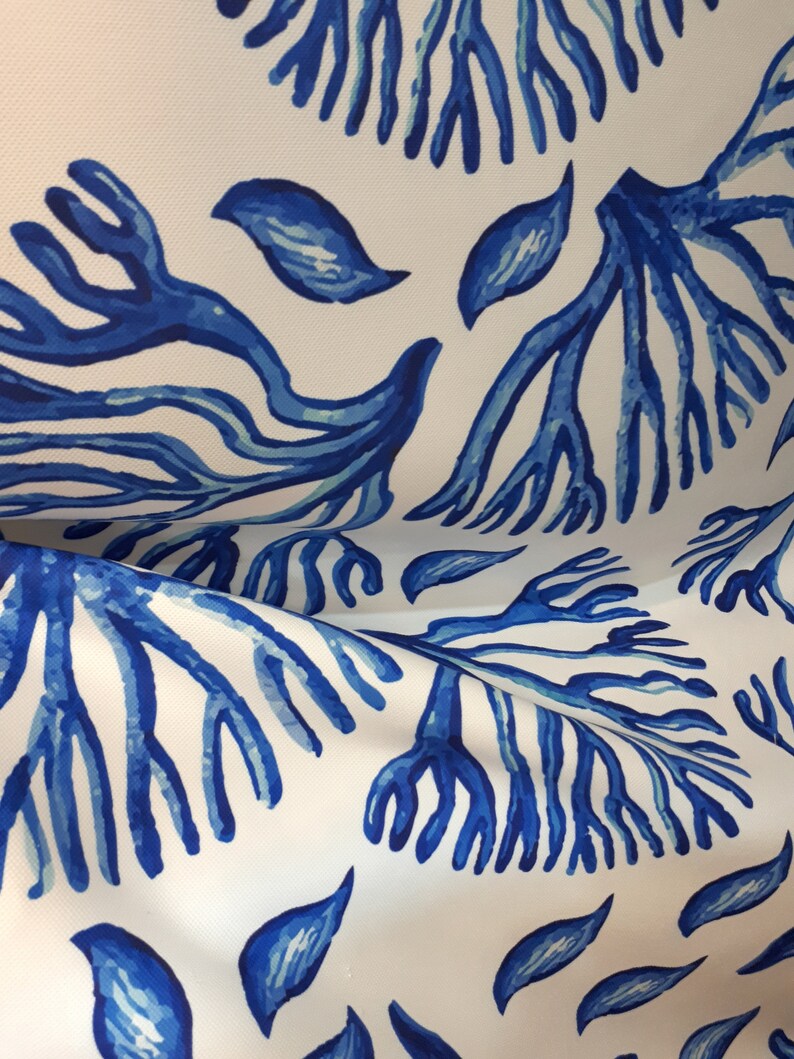 Blue Coral print fabric ocean sea marina theme fabric yacht Etsy