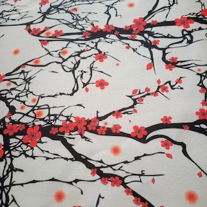 Cherry Blossom, sakura tree print spring flower fabric for home textile, handbag, upholstery, skirt, jacket